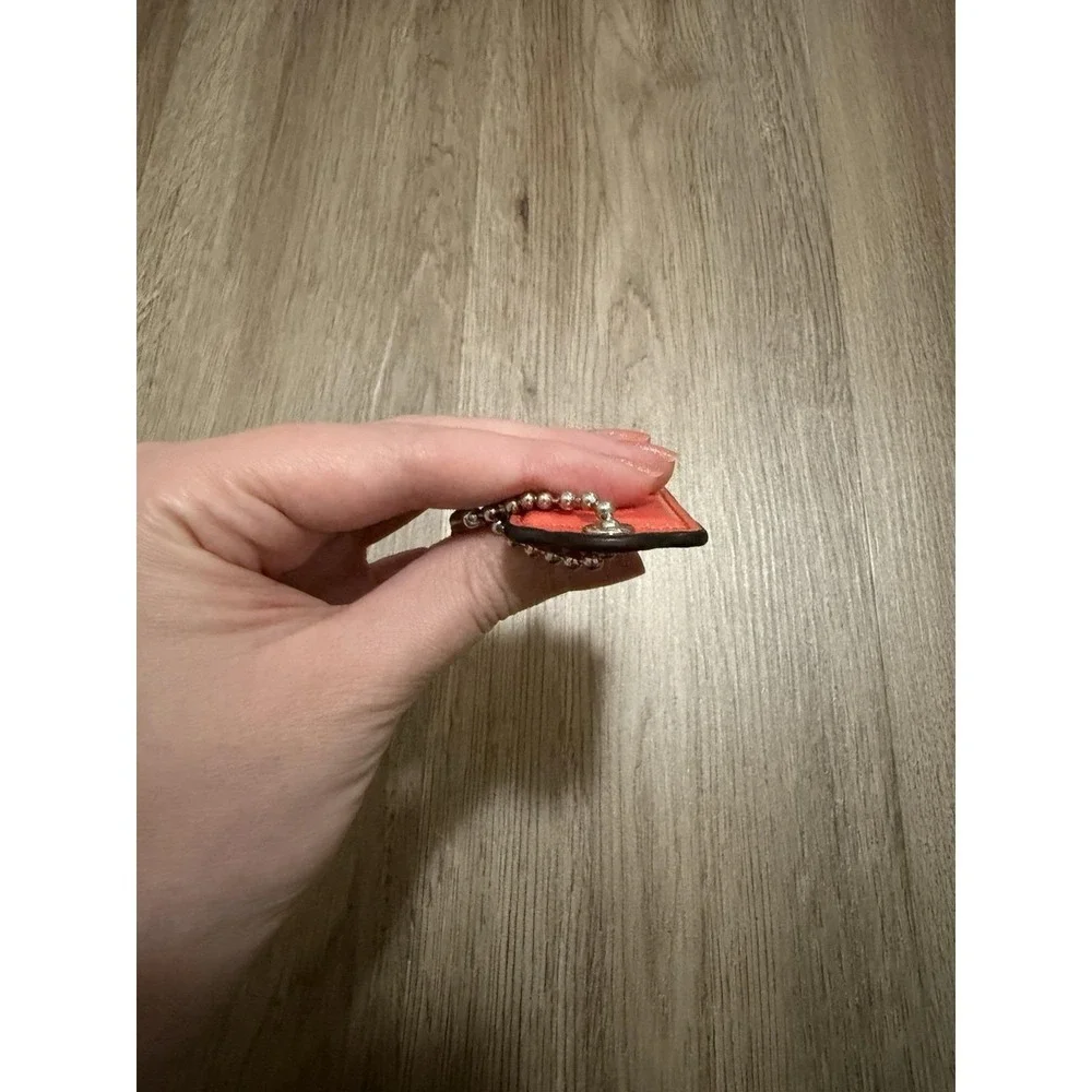 Coach Orange/CoralColor Hang Tag, Purse Charm